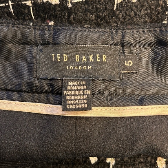 Ted Baker Chele Metallic Bouclé Tweed Women's Mini Skirt Black Size 5  (US 12) - Picture 10 of 13
